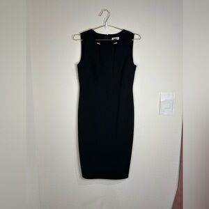 Calvin Klein Black Sheath Dress w/ Gold Bar Accent - Size 10
